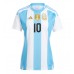 Camiseta Argentina Lionel Messi #10 Primera Equipación para mujer Copa America 2024 manga corta